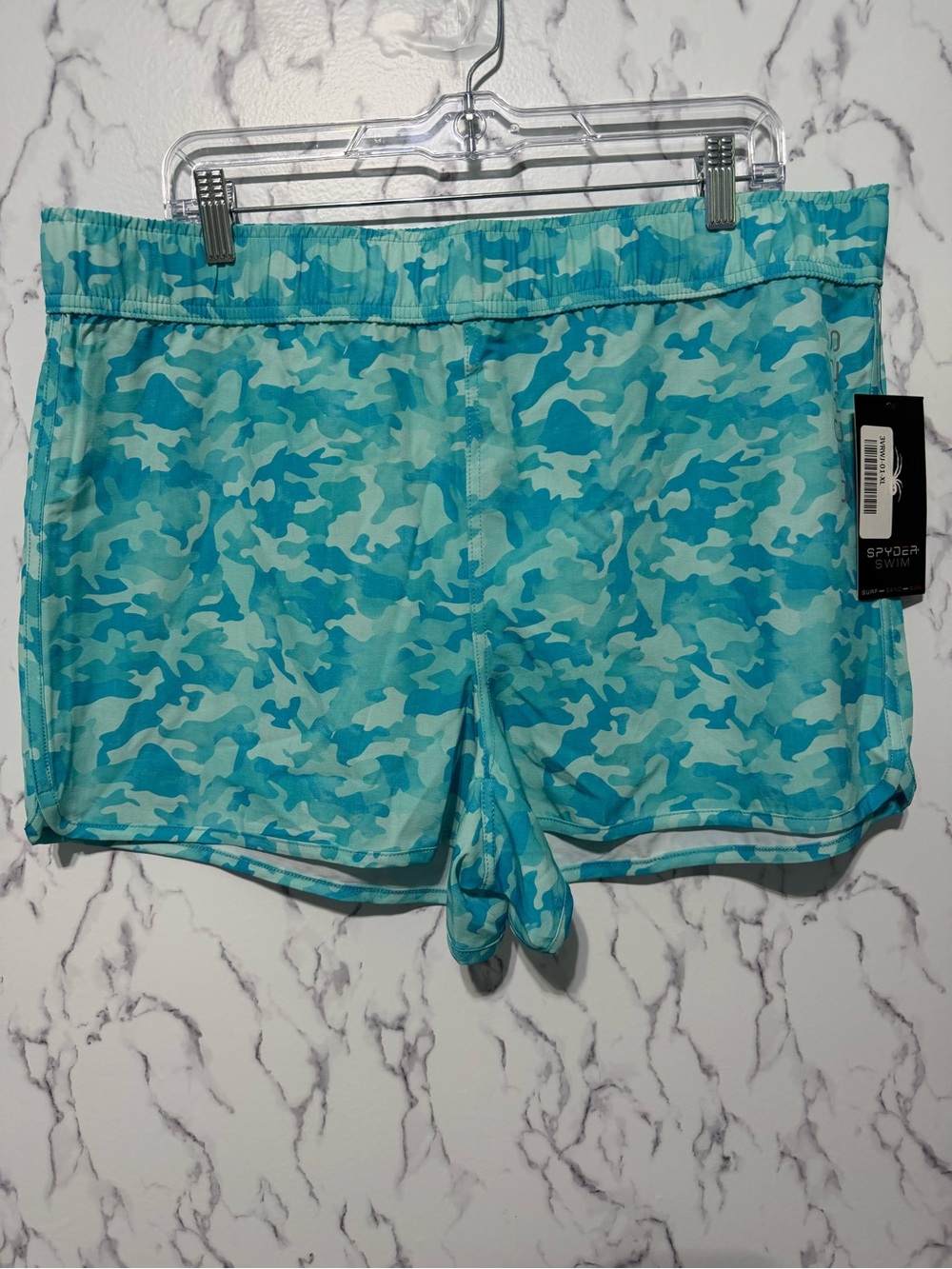 Spyder Women’s Blue Camo Swim Board Shorts XL NWT Quick Dry